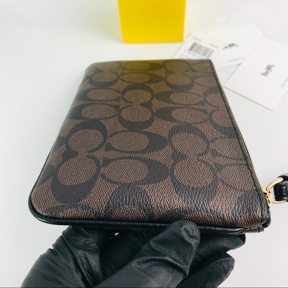 Coach Zip Long D. Brown Monogram Wristlet Wallet - Picture 8 of 8